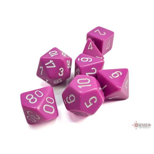 Chessex Opaque Light Purple/White Polyhedral 7-Dice Set