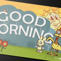 Ultra PRO Fallout - Vault Boy - Good Morning/Good Evening Double-Sided Playmat for Tabletop Gaming