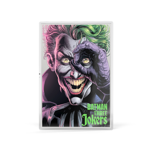 AGORO - Warner Bros. - Three Jokers - The Comedian Foil with Chase - 1 oz Silver Foil